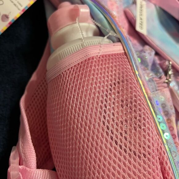 Little and Big Girls Sequined Tie Dye Backpack, 6 Piece Set - Picture 6 of 8